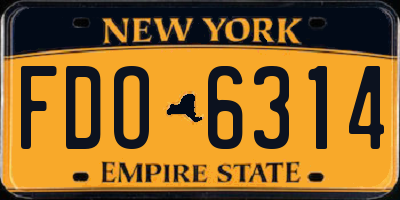 NY license plate FDO6314