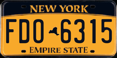 NY license plate FDO6315