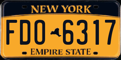 NY license plate FDO6317