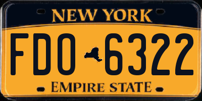 NY license plate FDO6322