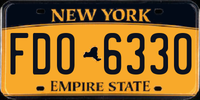 NY license plate FDO6330