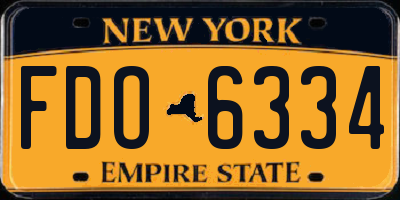 NY license plate FDO6334
