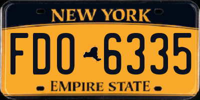 NY license plate FDO6335