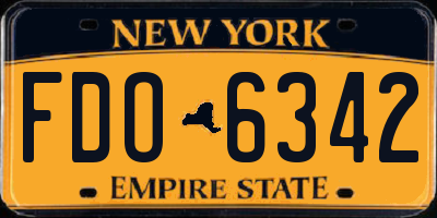 NY license plate FDO6342