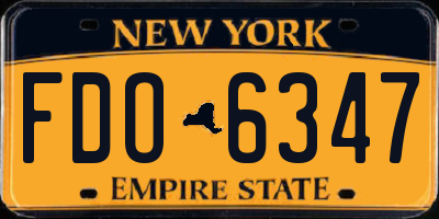NY license plate FDO6347