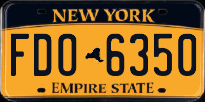 NY license plate FDO6350