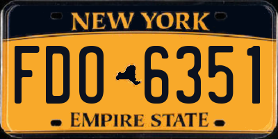 NY license plate FDO6351