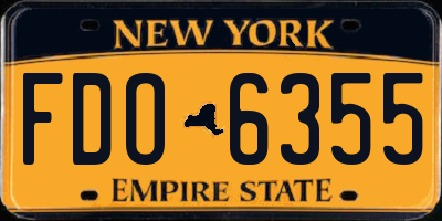 NY license plate FDO6355