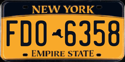 NY license plate FDO6358