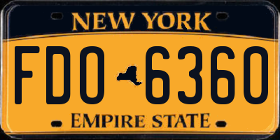 NY license plate FDO6360