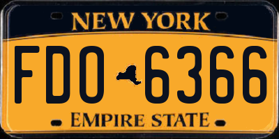 NY license plate FDO6366
