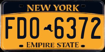 NY license plate FDO6372