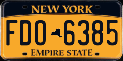 NY license plate FDO6385