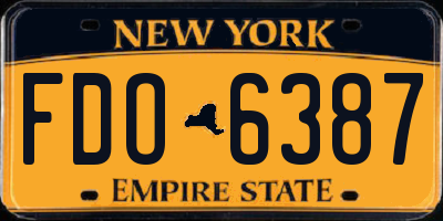NY license plate FDO6387