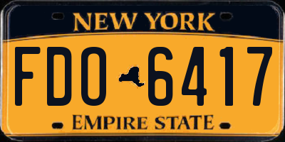 NY license plate FDO6417