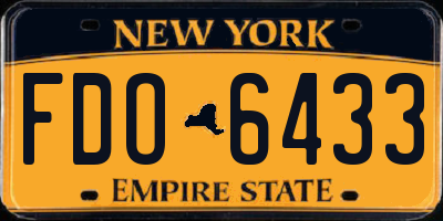 NY license plate FDO6433