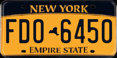 NY license plate FDO6450