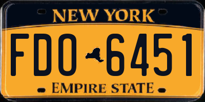 NY license plate FDO6451