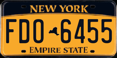 NY license plate FDO6455