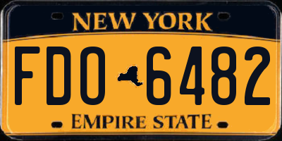 NY license plate FDO6482