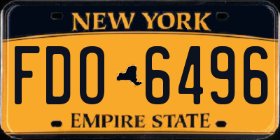 NY license plate FDO6496