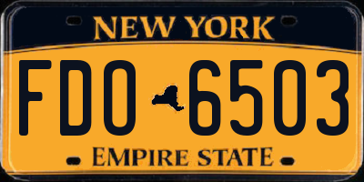 NY license plate FDO6503