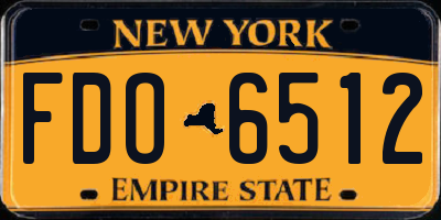 NY license plate FDO6512