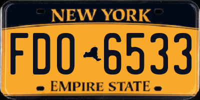 NY license plate FDO6533