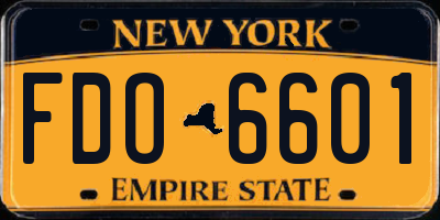 NY license plate FDO6601