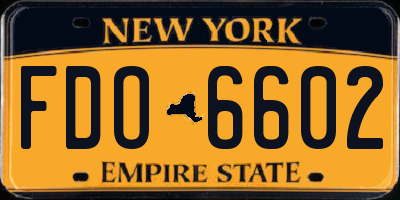 NY license plate FDO6602