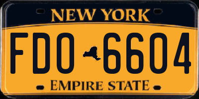 NY license plate FDO6604