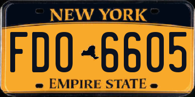 NY license plate FDO6605
