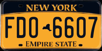 NY license plate FDO6607