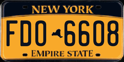 NY license plate FDO6608