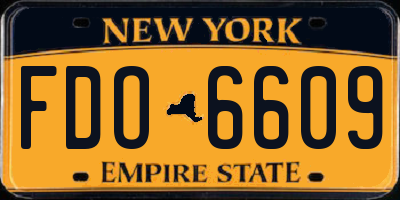 NY license plate FDO6609