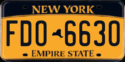 NY license plate FDO6630