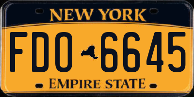 NY license plate FDO6645