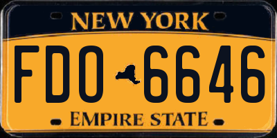 NY license plate FDO6646