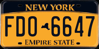 NY license plate FDO6647