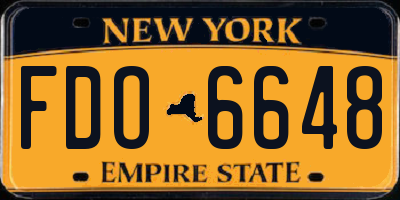 NY license plate FDO6648