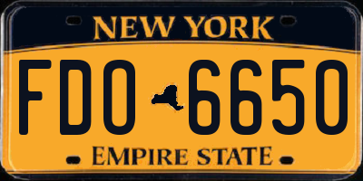 NY license plate FDO6650