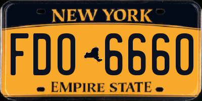 NY license plate FDO6660
