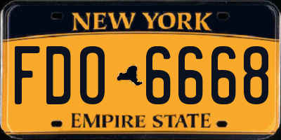 NY license plate FDO6668