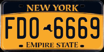 NY license plate FDO6669