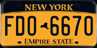 NY license plate FDO6670