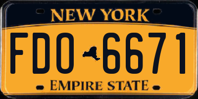 NY license plate FDO6671