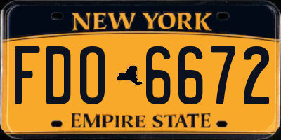NY license plate FDO6672