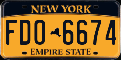 NY license plate FDO6674