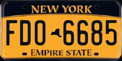 NY license plate FDO6685