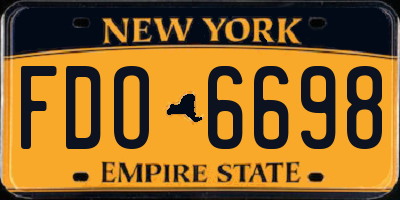 NY license plate FDO6698
